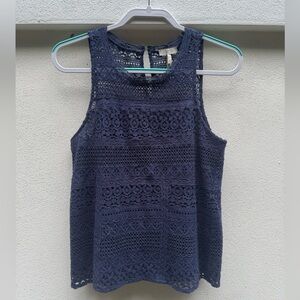 Joie Blue Cropped Sleeveless Tank Top